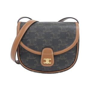 Celine Mini Besace Triomphe Canvas Calf Shoulder Bag